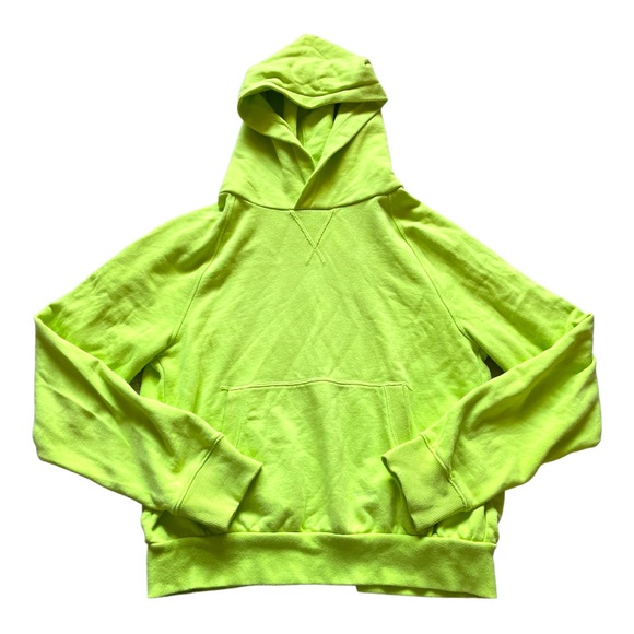Athleta Moonrise Hoodie Sweatshirt Open Split Back Neon Green Small - Picture 3 of 8